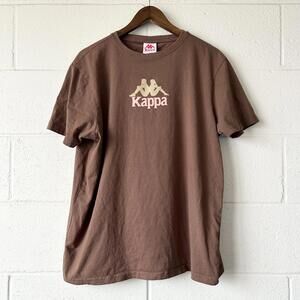 Kappa Brown Logo Streetwear Graphic Short Sleeve T-Shirt Men's XL